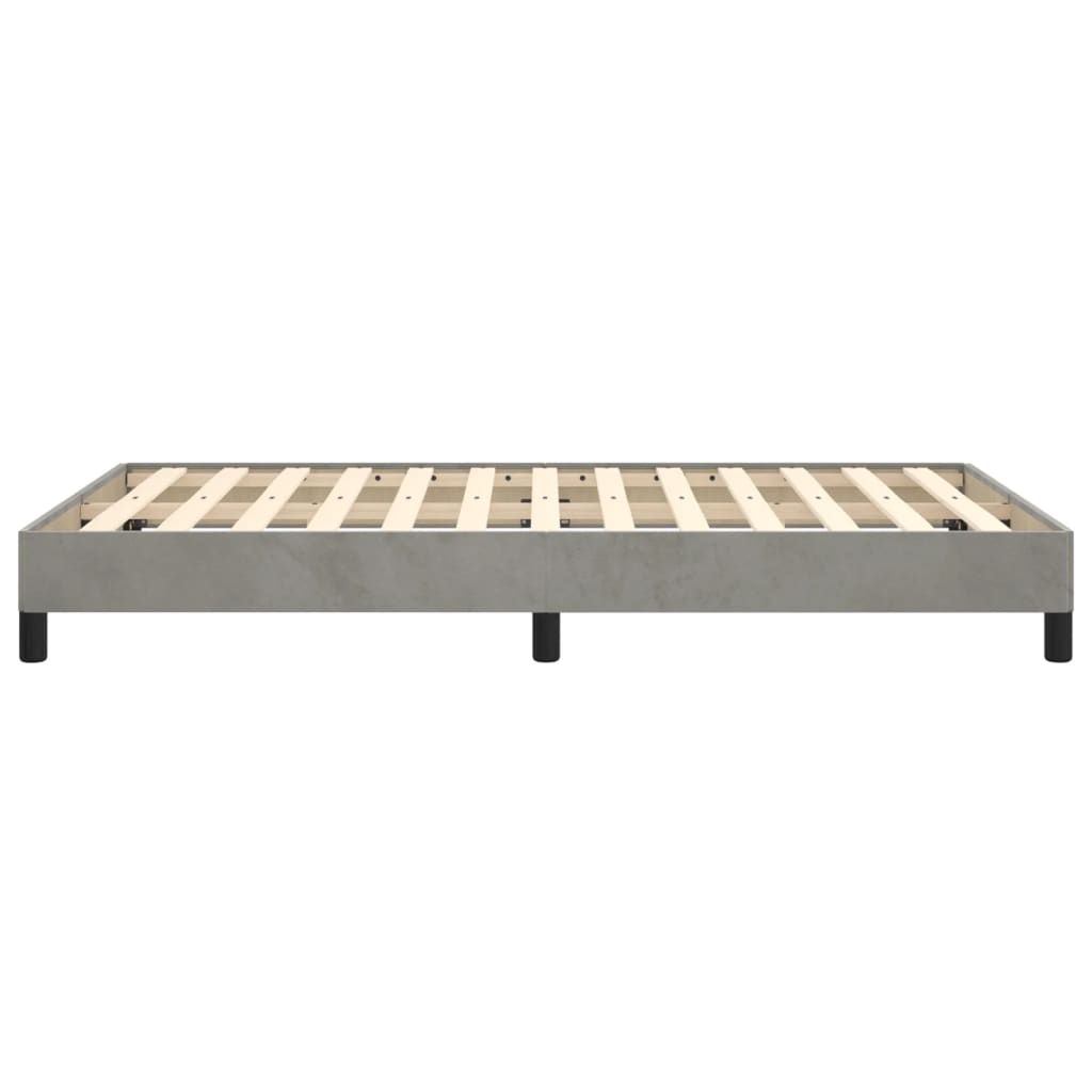 Cadre de lit sans matelas gris clair 120x200 cm velours - XIOS