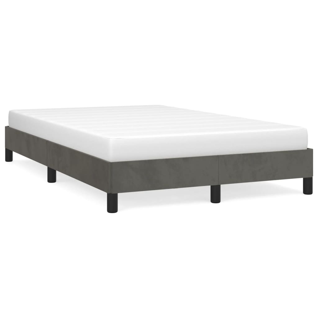 Cadre de lit sans matelas gris foncé 120x200 cm velours - XIOS