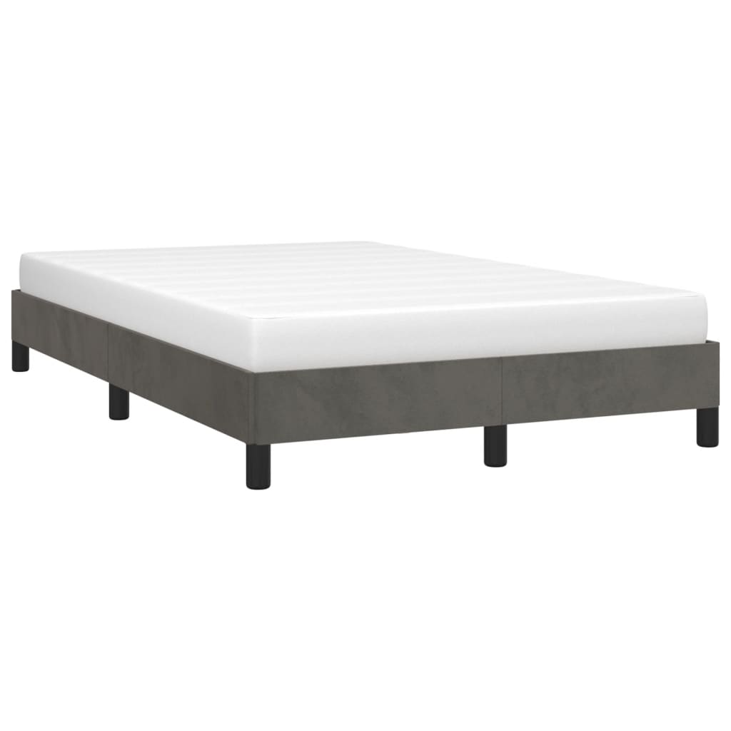 Cadre de lit sans matelas gris foncé 120x200 cm velours - XIOS