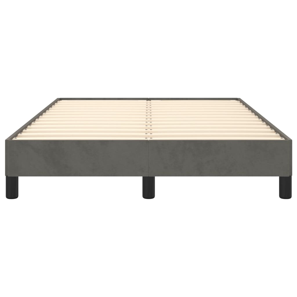 Cadre de lit sans matelas gris foncé 120x200 cm velours - XIOS