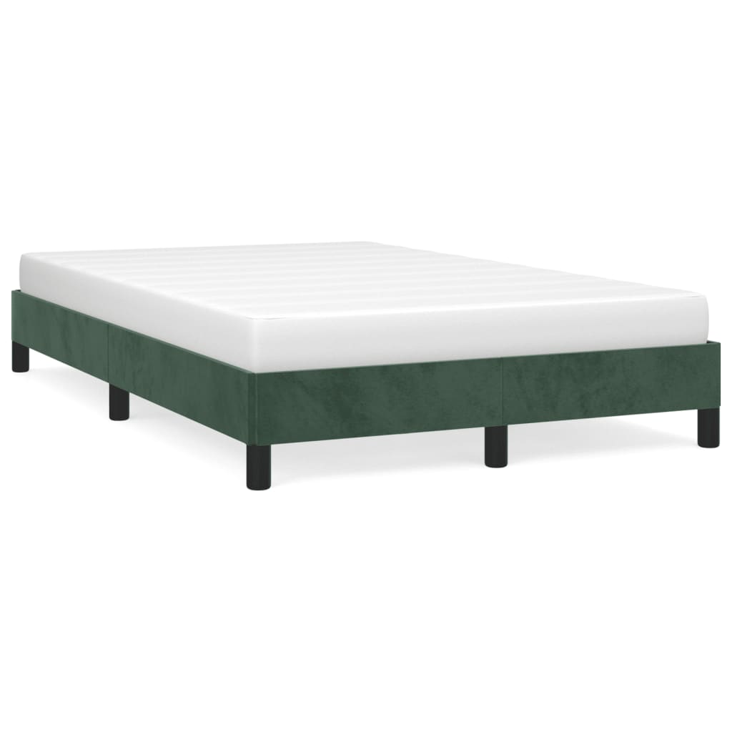 Cadre de lit sans matelas vert foncé 120x200 cm velours - XIOS