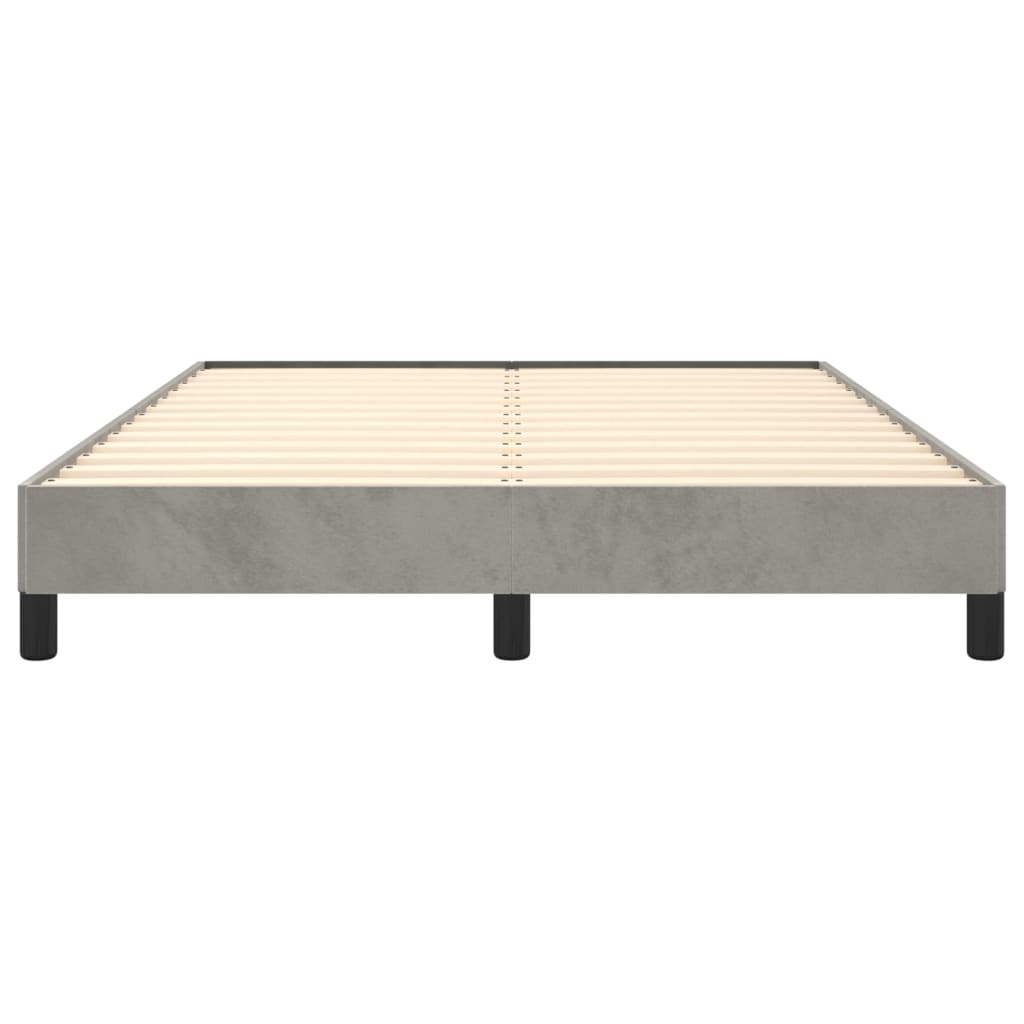 Cadre de lit sans matelas gris clair 140x190 cm velours - XIOS
