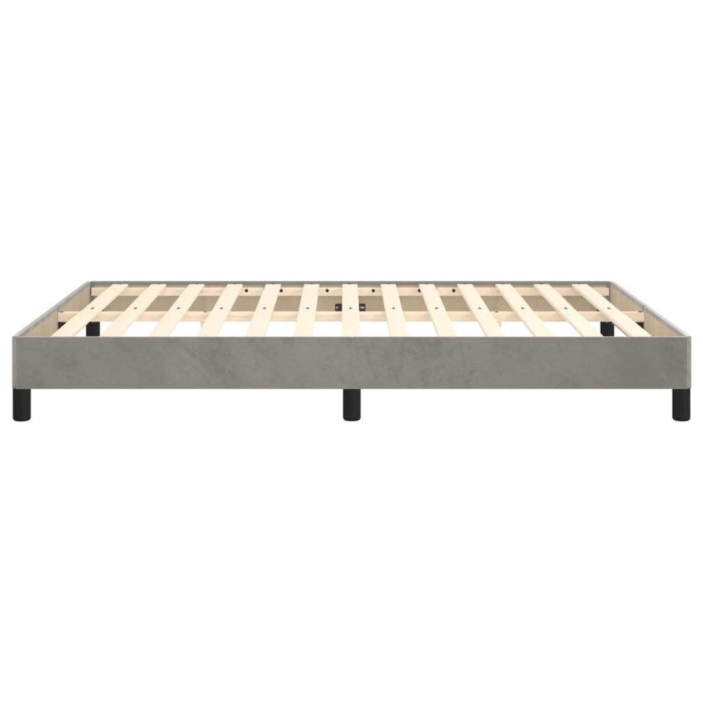 Cadre de lit sans matelas gris clair 140x190 cm velours - XIOS