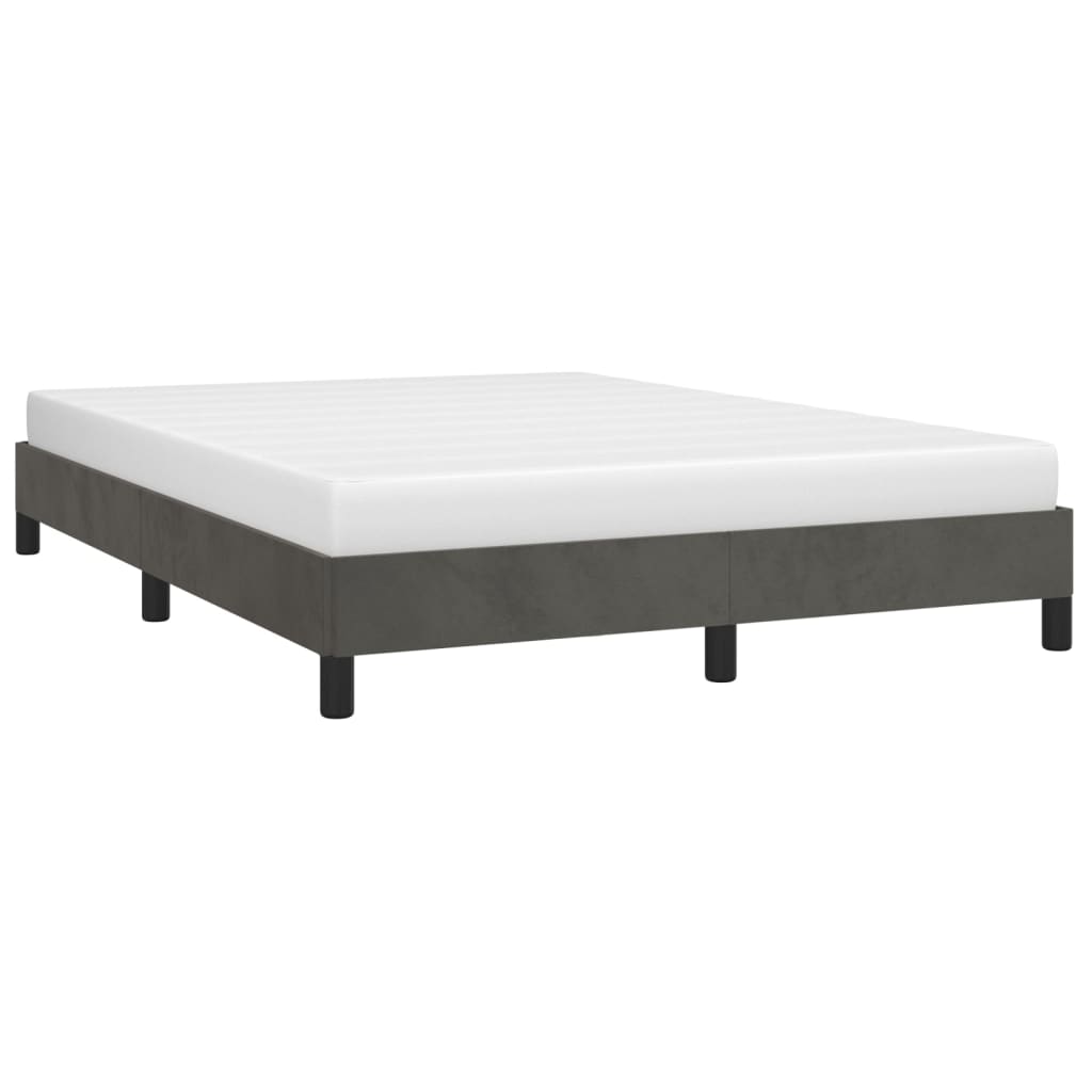 Cadre de lit sans matelas gris foncé 140x190 cm velours - XIOS