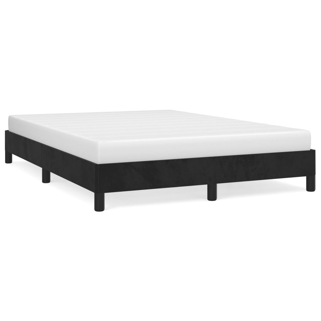 Cadre de lit sans matelas noir 140x190 cm velours - XIOS