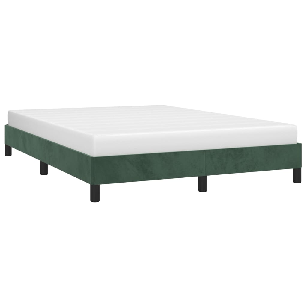 Cadre de lit sans matelas vert foncé 140x190 cm velours - XIOS