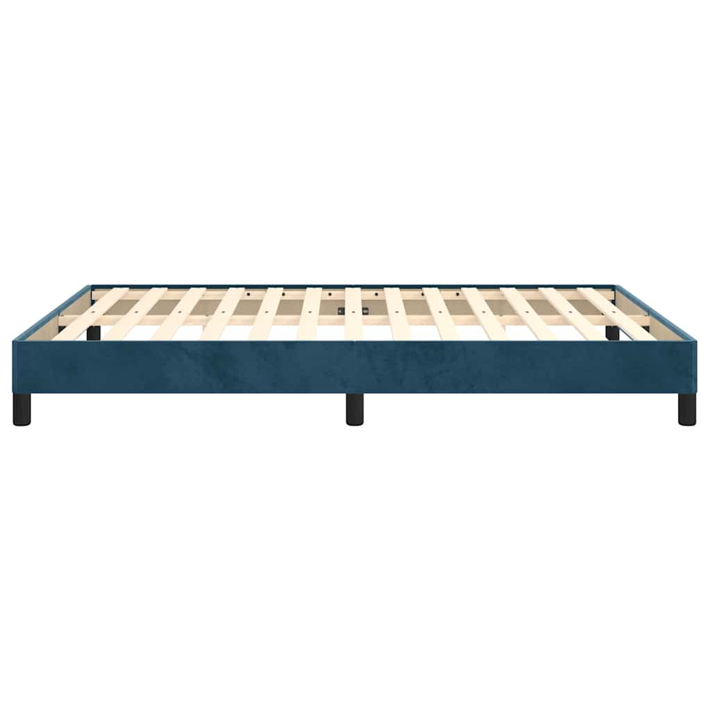Cadre de lit sans matelas bleu foncé 140x190 cm velours - XIOS