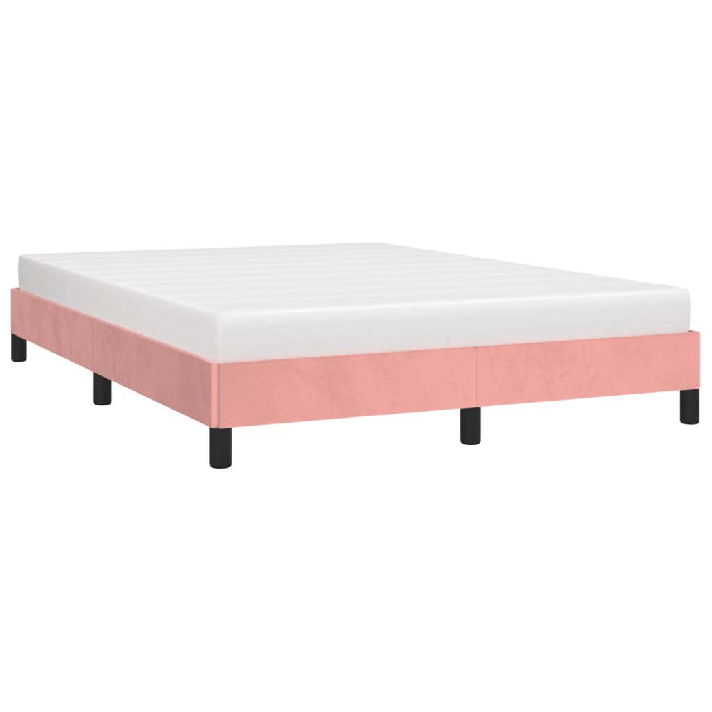 Cadre de lit sans matelas rose 140x190 cm velours - XIOS