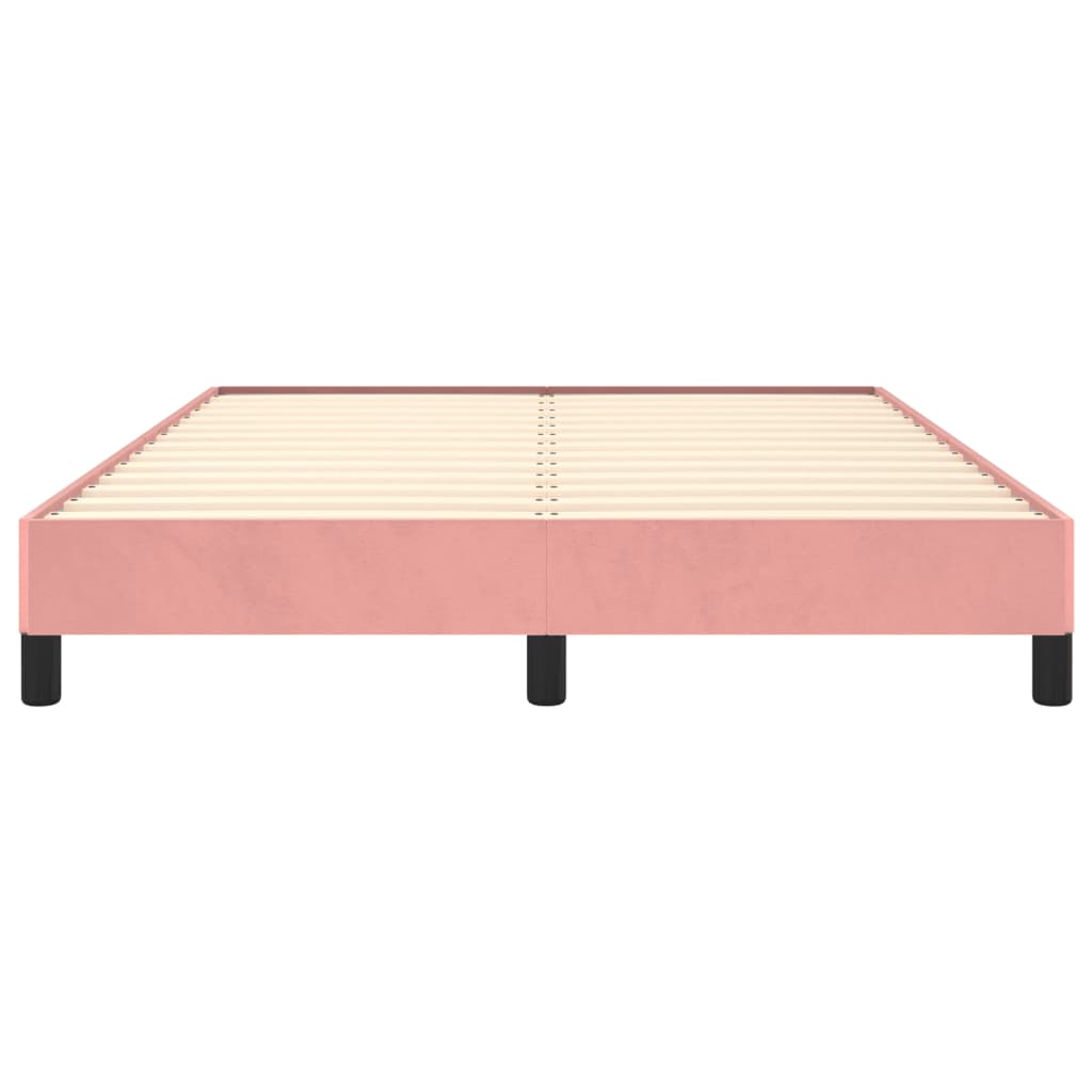 Cadre de lit sans matelas rose 140x190 cm velours - XIOS