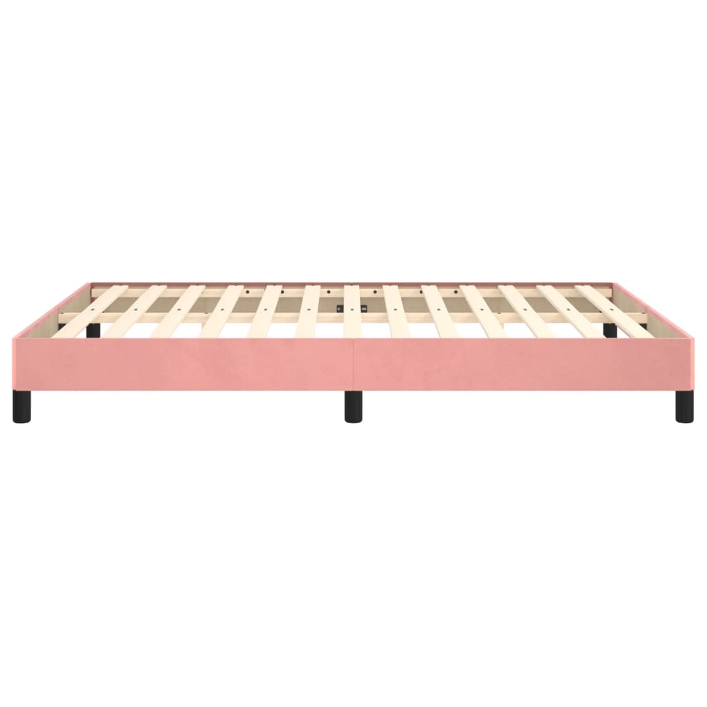 Cadre de lit sans matelas rose 140x190 cm velours - XIOS