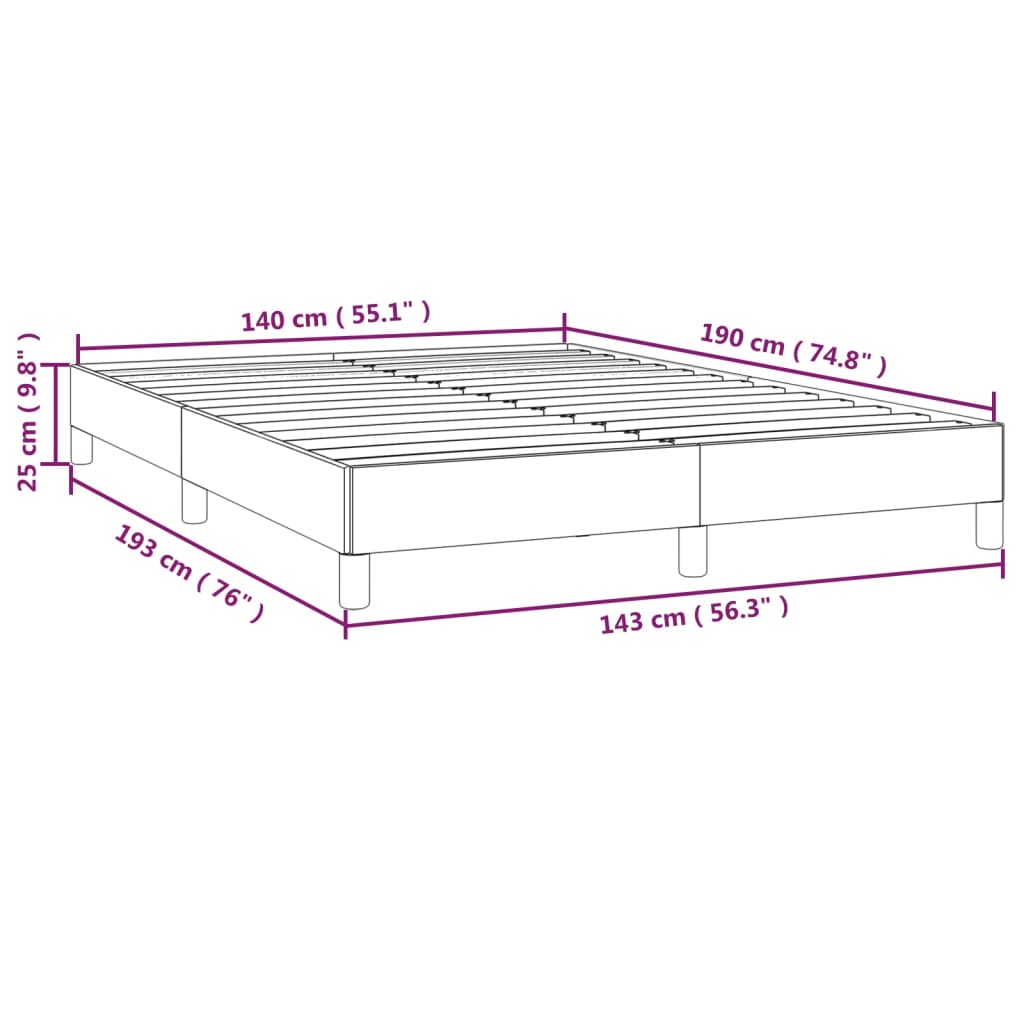Cadre de lit sans matelas rose 140x190 cm velours - XIOS
