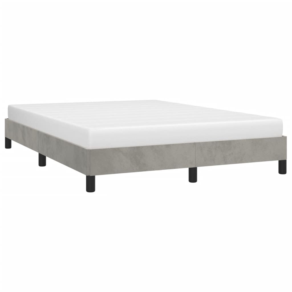Cadre de lit sans matelas gris clair 140x200 cm velours - XIOS