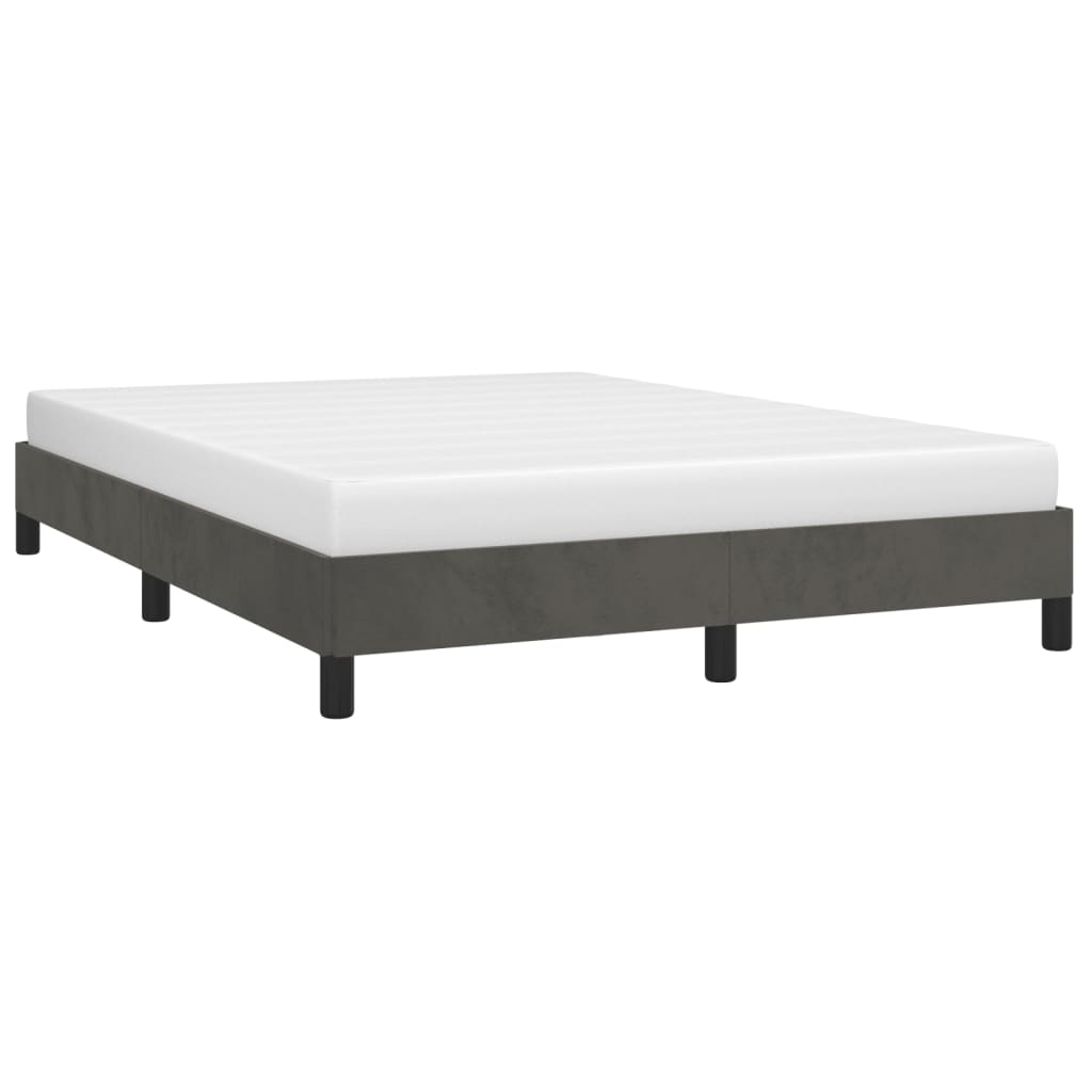 Cadre de lit sans matelas gris foncé 140x200 cm velours - XIOS