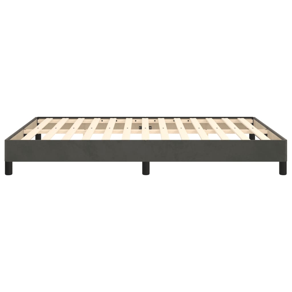 Cadre de lit sans matelas gris foncé 140x200 cm velours - XIOS