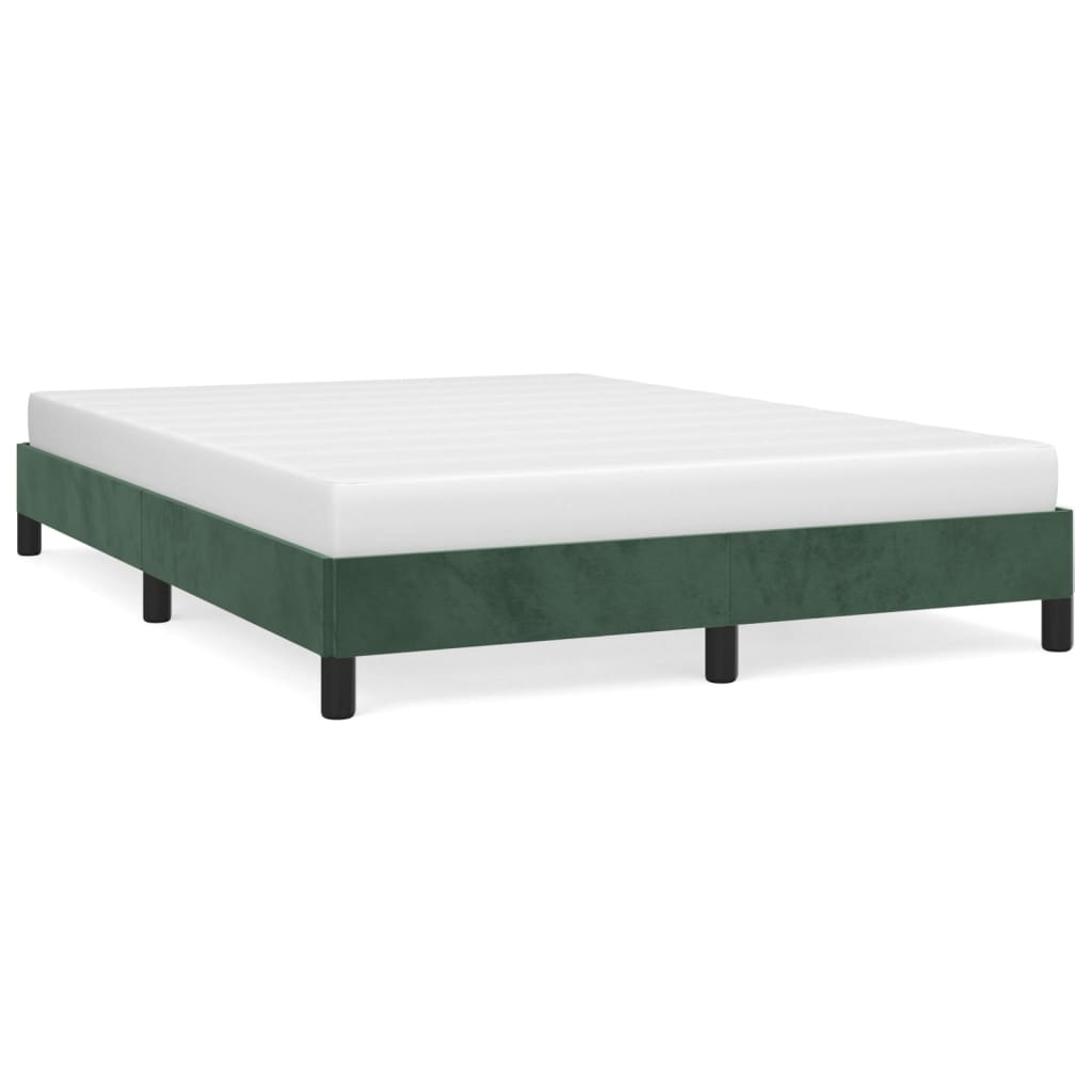Cadre de lit sans matelas vert foncé 140x200 cm velours - XIOS