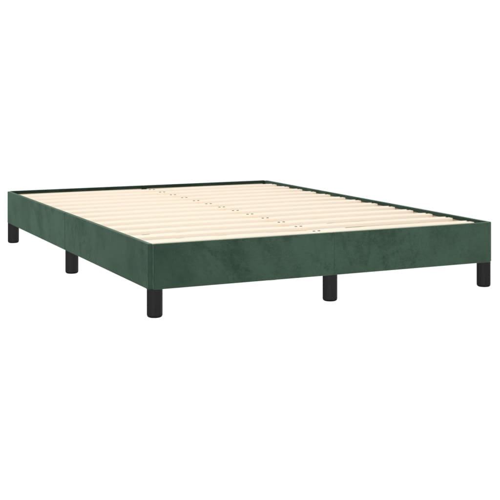 Cadre de lit sans matelas vert foncé 140x200 cm velours - XIOS