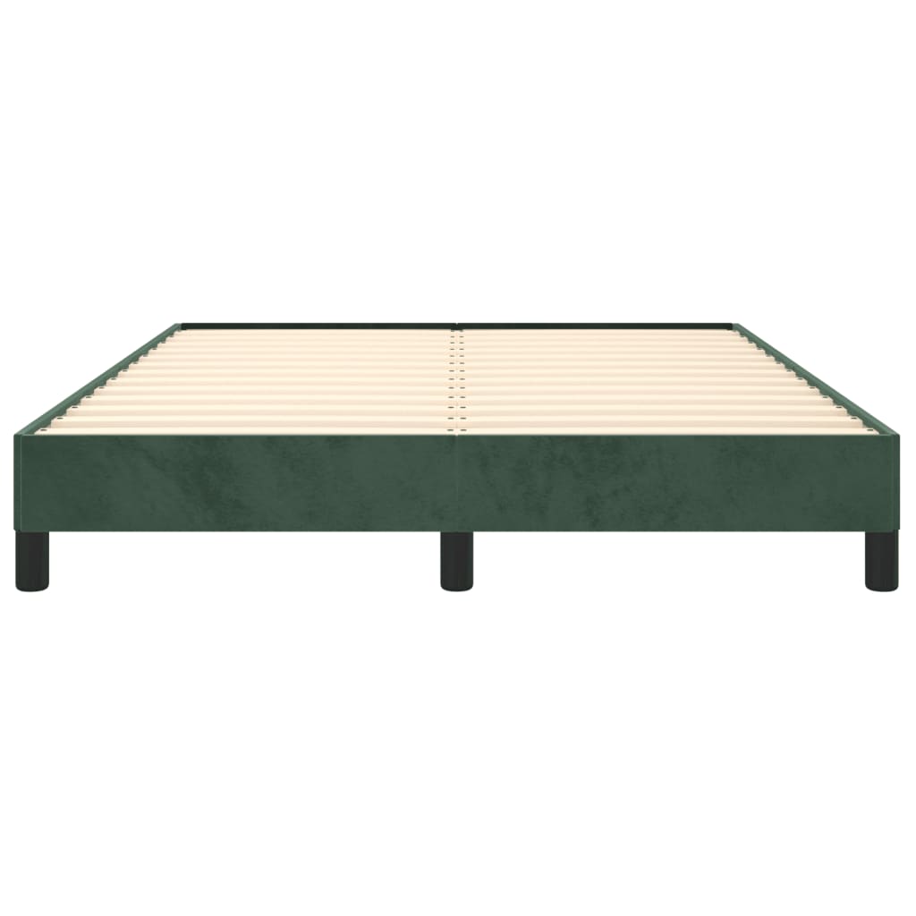 Cadre de lit sans matelas vert foncé 140x200 cm velours - XIOS