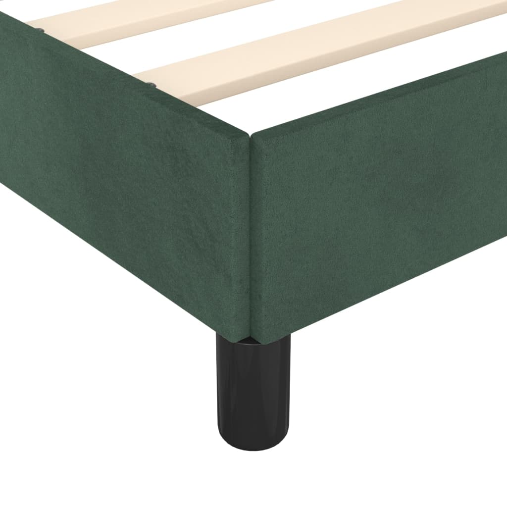 Cadre de lit sans matelas vert foncé 140x200 cm velours - XIOS