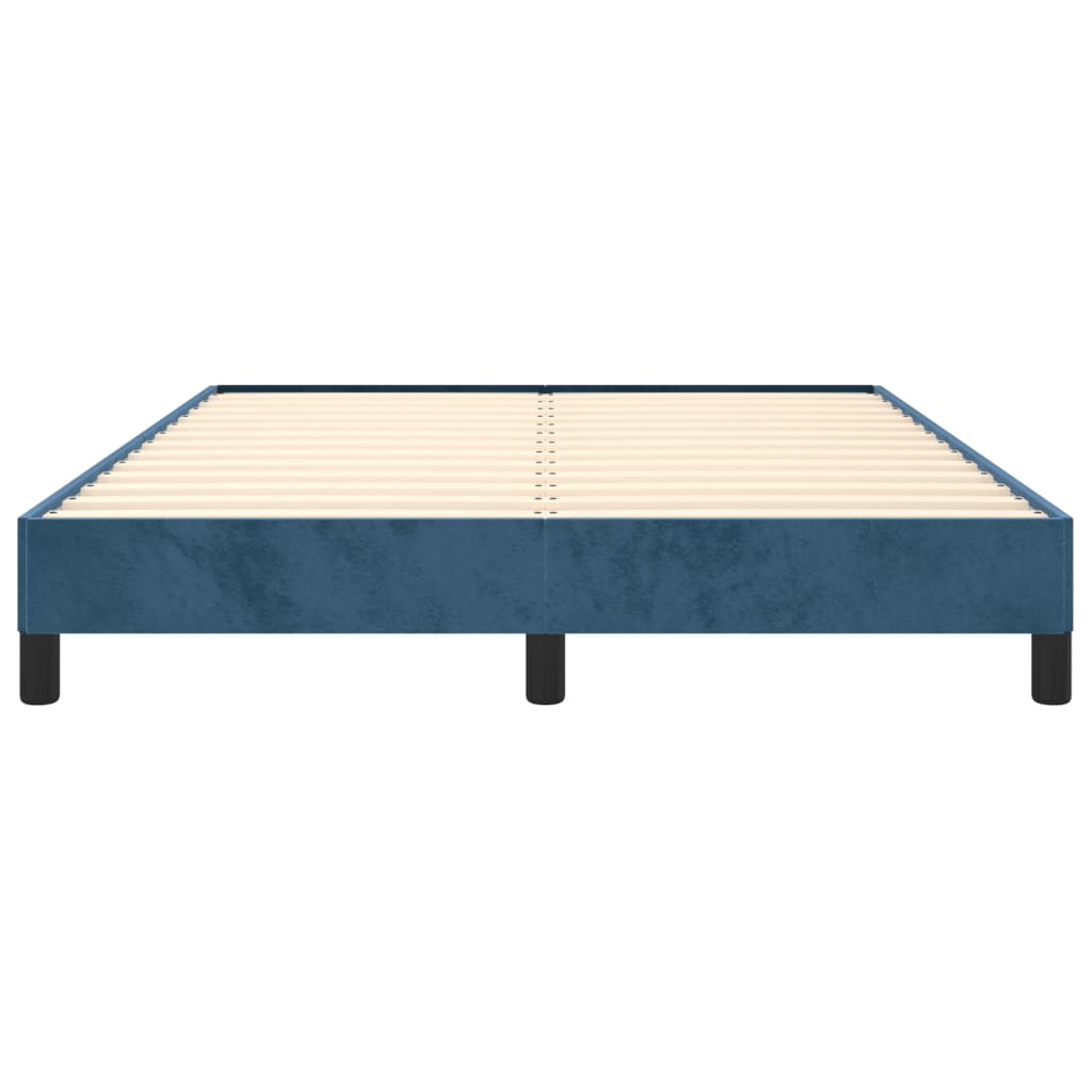 Cadre de lit sans matelas bleu foncé 140x200 cm velours - XIOS
