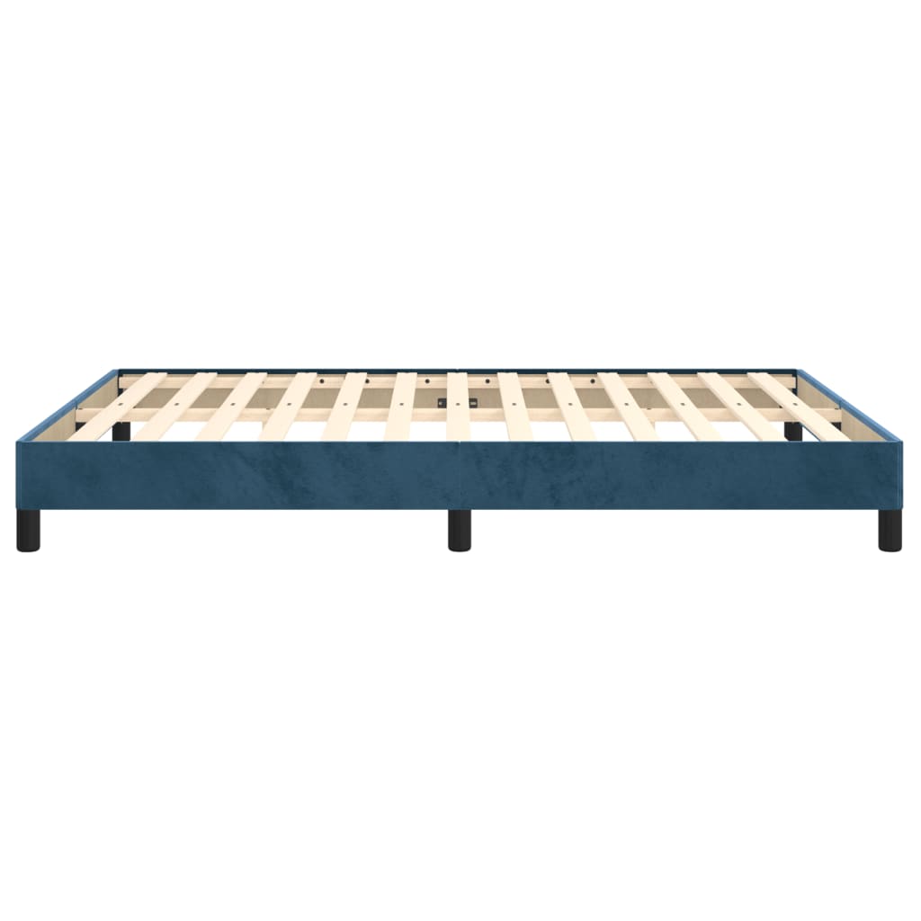 Cadre de lit sans matelas bleu foncé 140x200 cm velours - XIOS