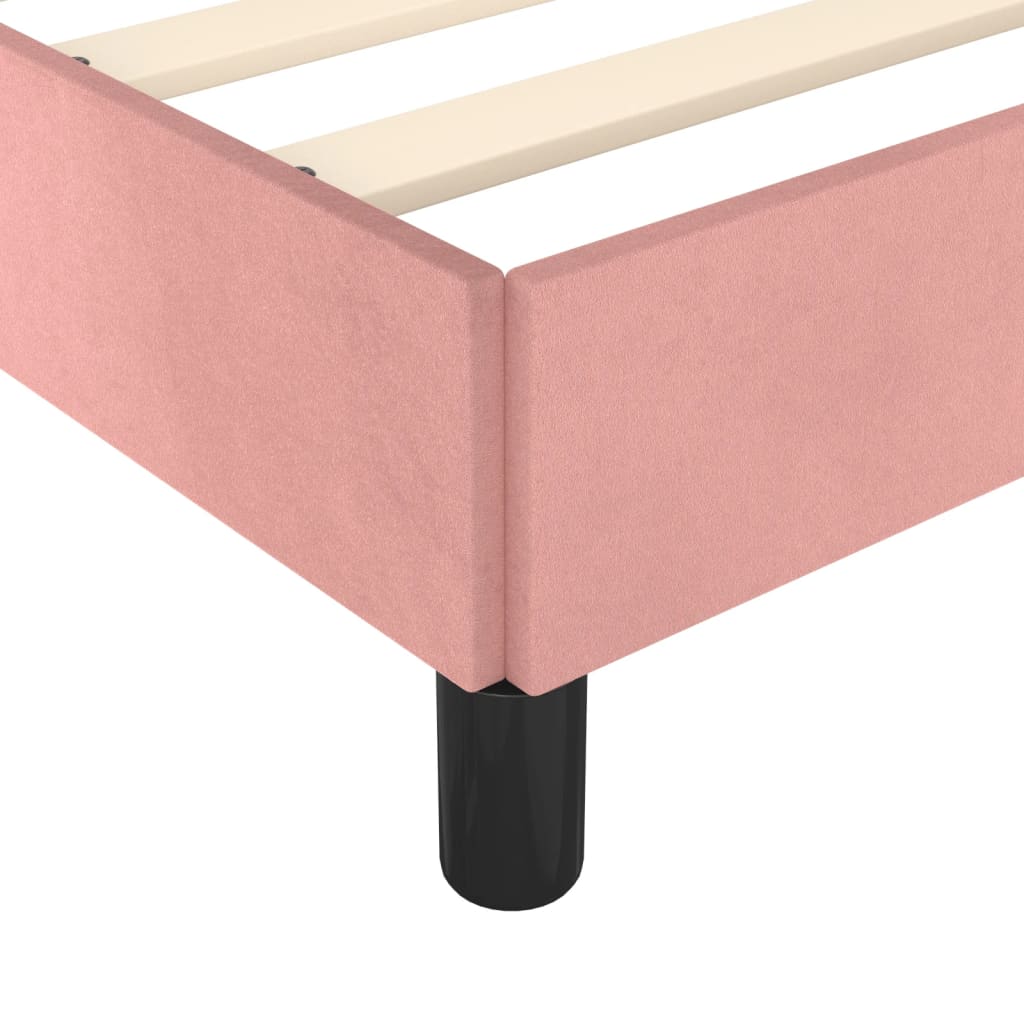 Cadre de lit sans matelas rose 140x200 cm velours - XIOS