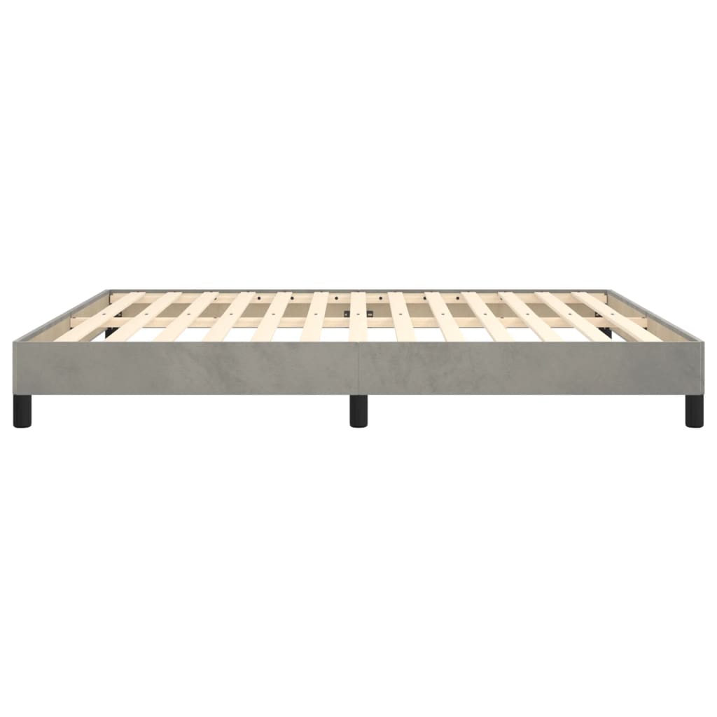 Cadre de lit sans matelas gris clair 160x200 cm velours - XIOS