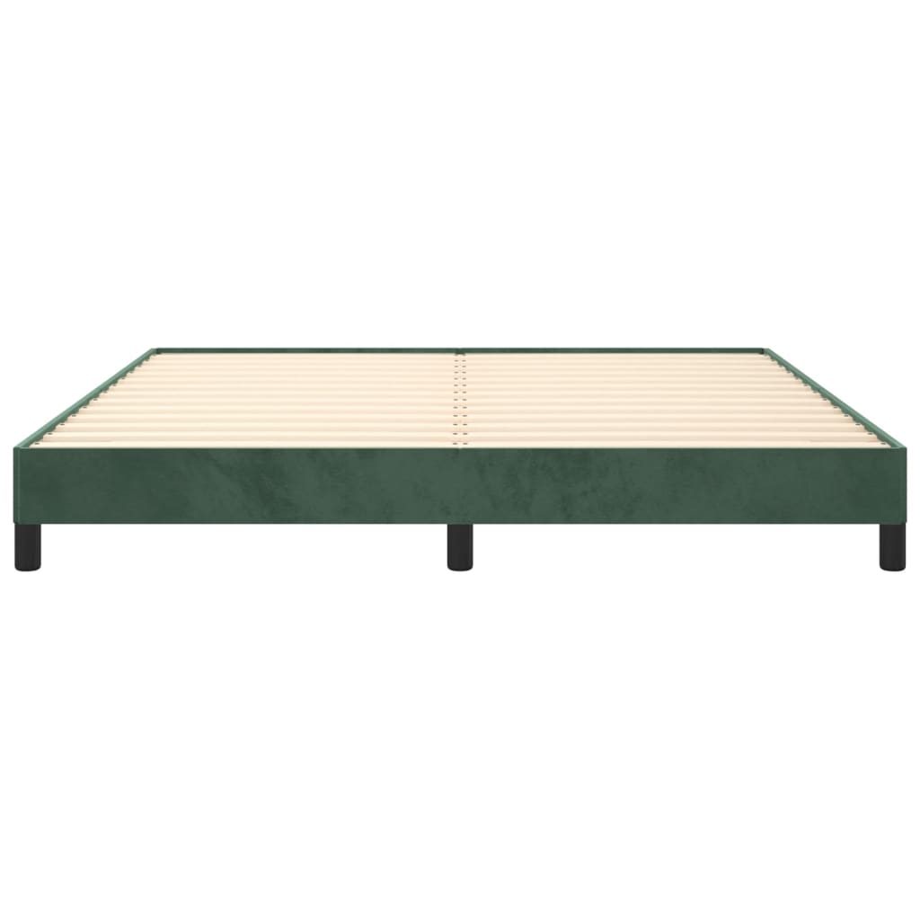 Cadre de lit sans matelas vert foncé 160x200 cm velours - XIOS