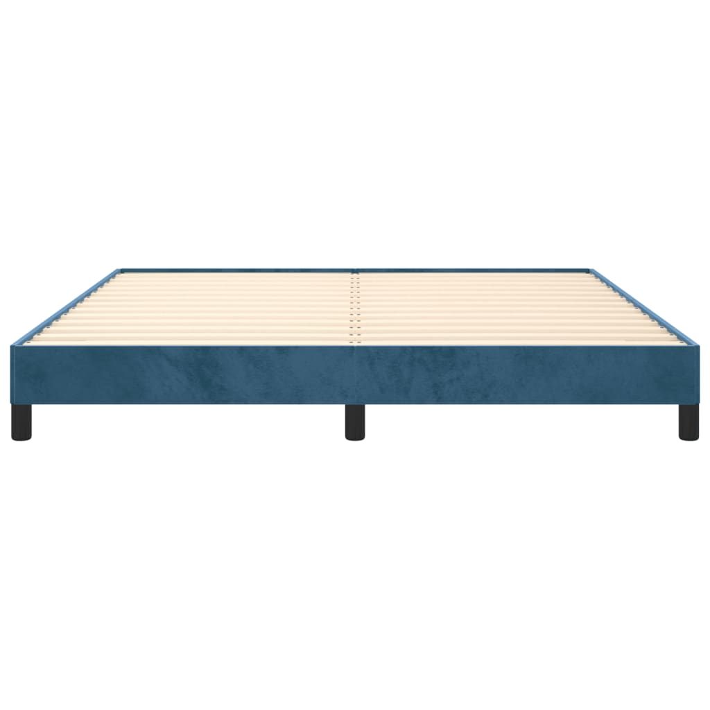 Cadre de lit sans matelas bleu foncé 160x200 cm velours - XIOS