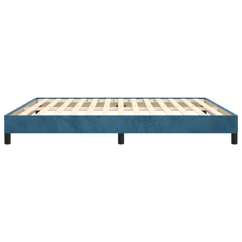 Cadre de lit sans matelas bleu foncé 160x200 cm velours - XIOS
