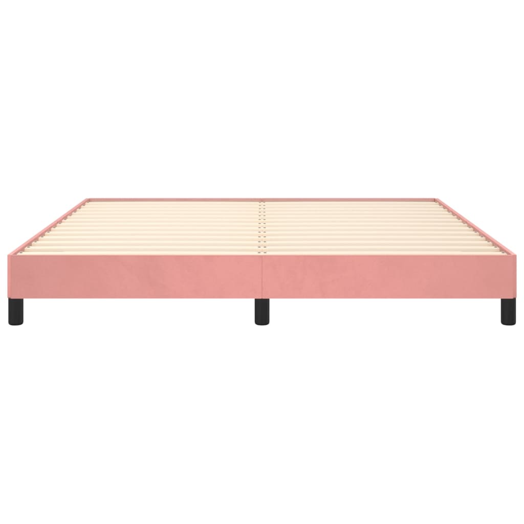 Cadre de lit sans matelas rose 160x200 cm velours - XIOS