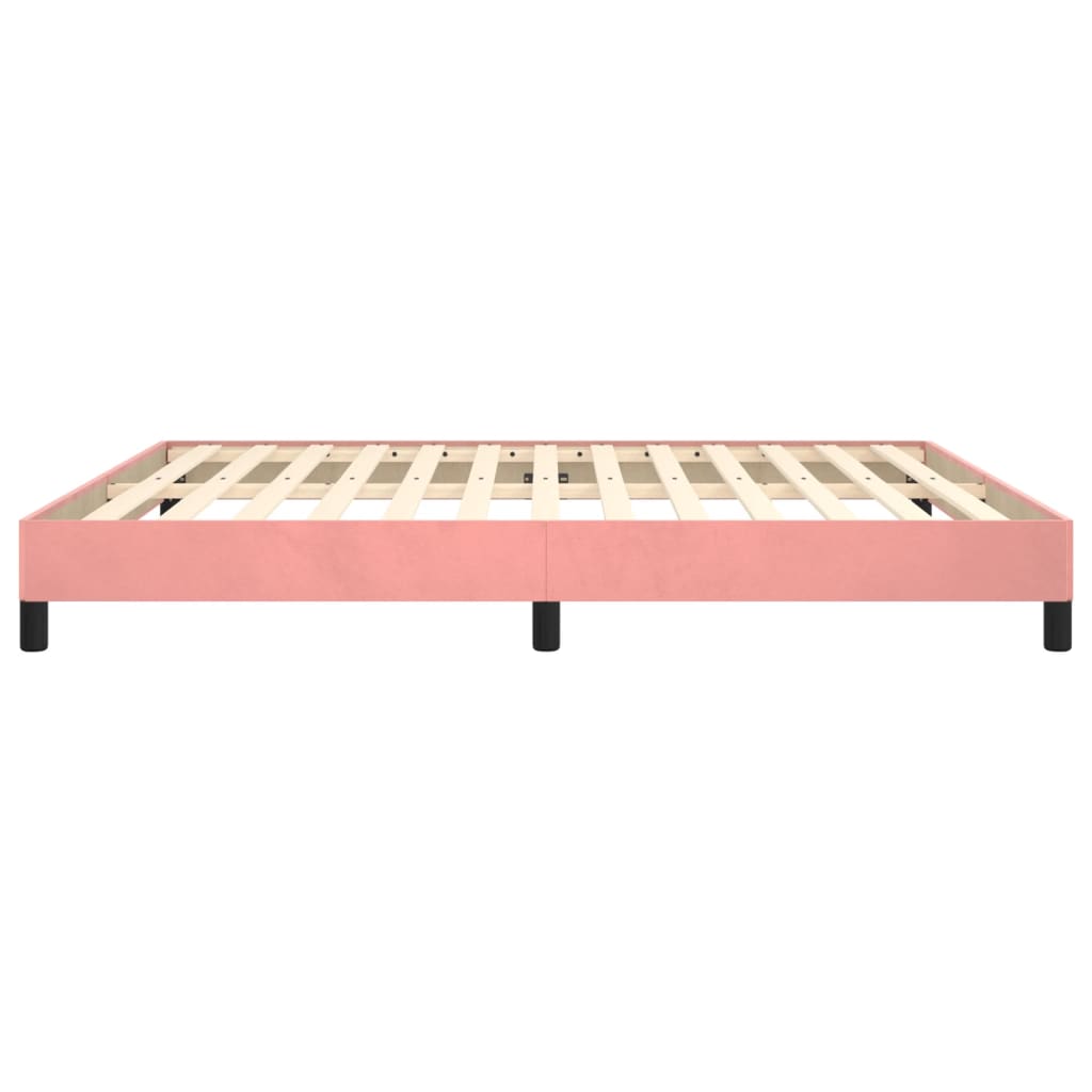 Cadre de lit sans matelas rose 160x200 cm velours - XIOS