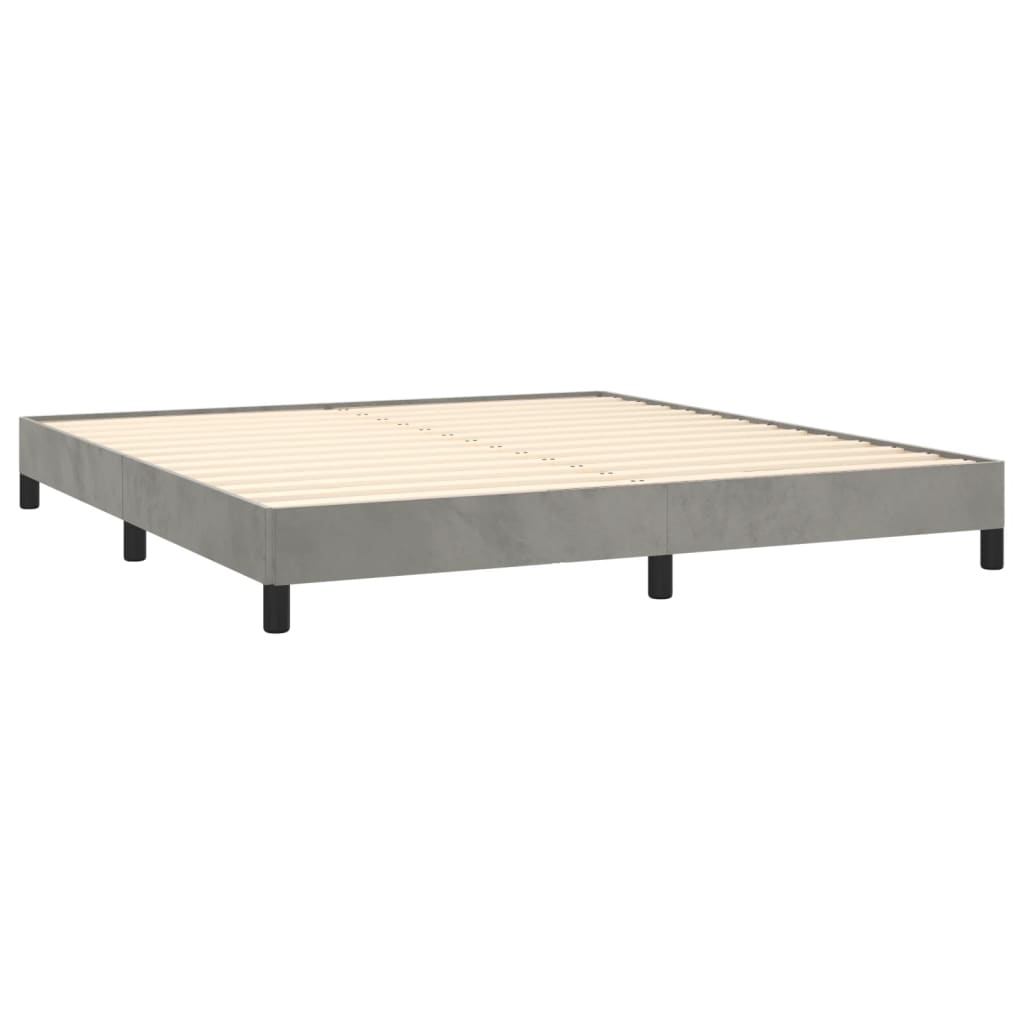 Cadre de lit sans matelas gris clair 180x200 cm velours - XIOS