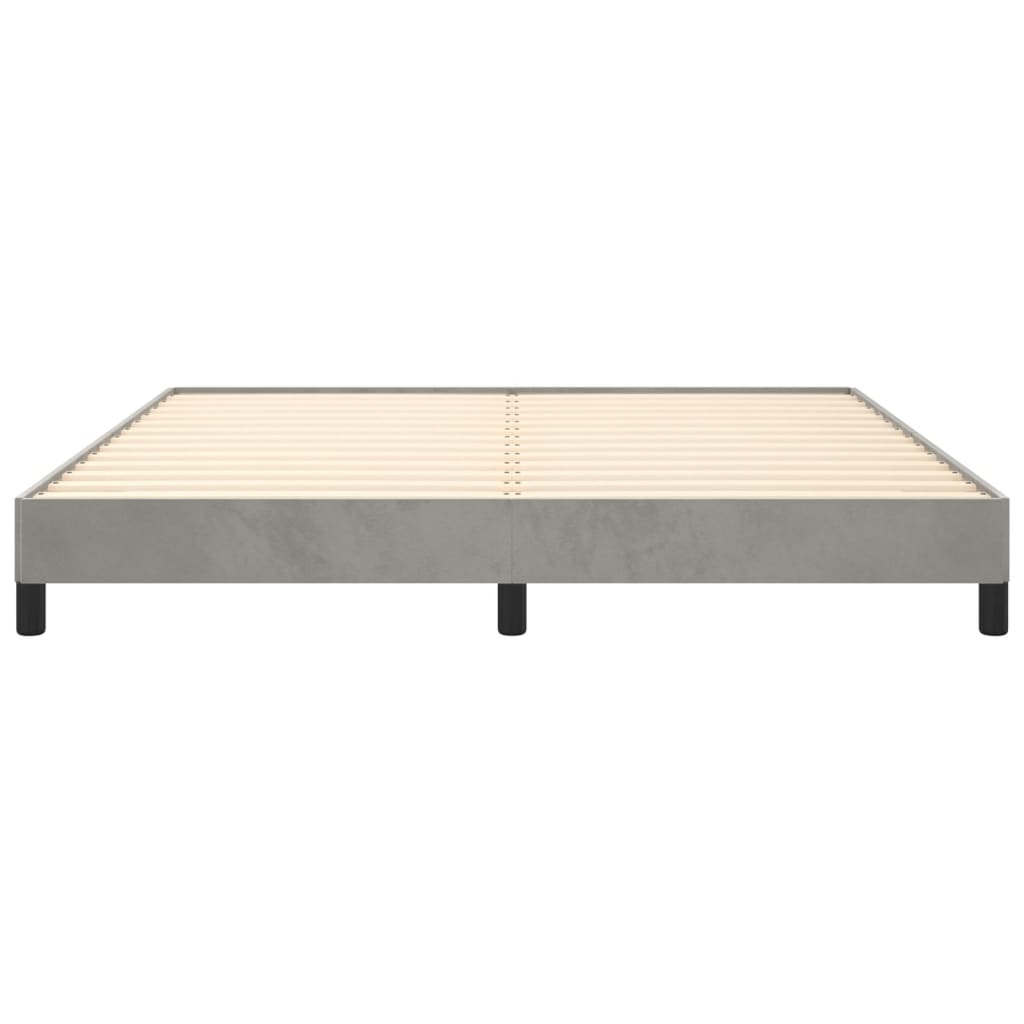 Cadre de lit sans matelas gris clair 180x200 cm velours - XIOS