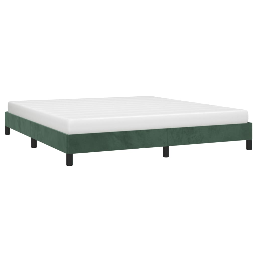 Cadre de lit sans matelas vert foncé 180x200 cm velours - XIOS