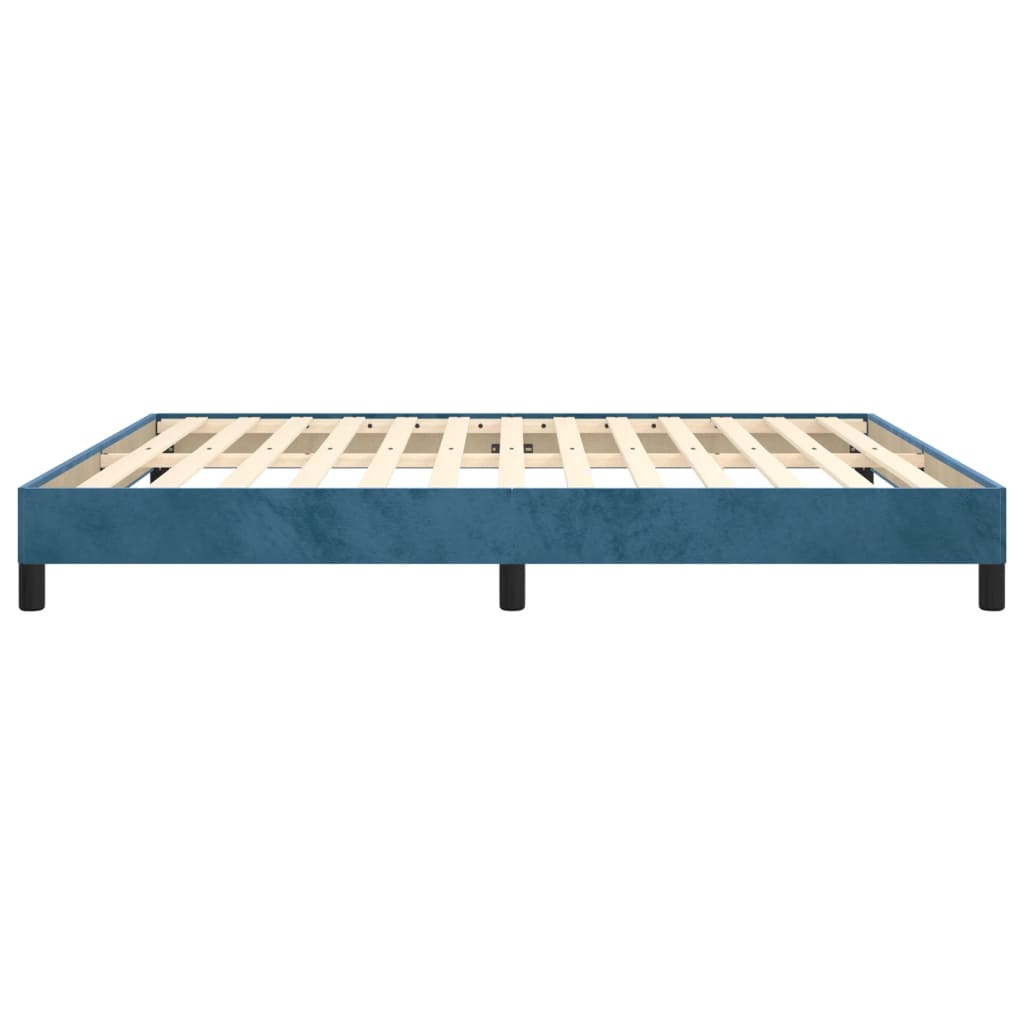 Cadre de lit sans matelas bleu foncé 180x200 cm velours - XIOS