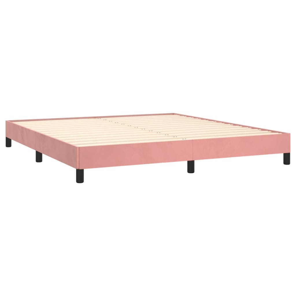 Cadre de lit sans matelas rose 180x200 cm velours - XIOS