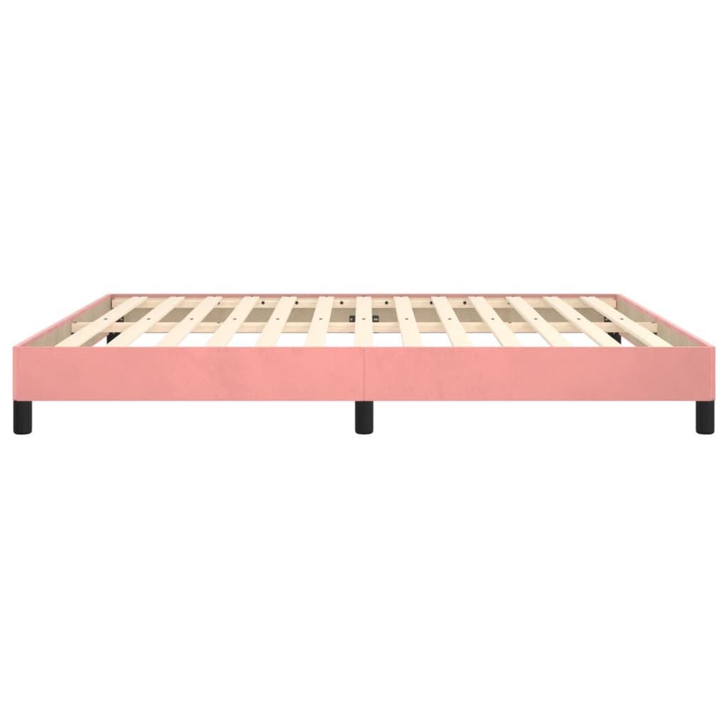 Cadre de lit sans matelas rose 180x200 cm velours - XIOS
