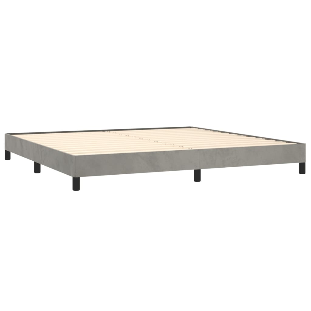 Cadre de lit sans matelas gris clair 200x200 cm velours - XIOS