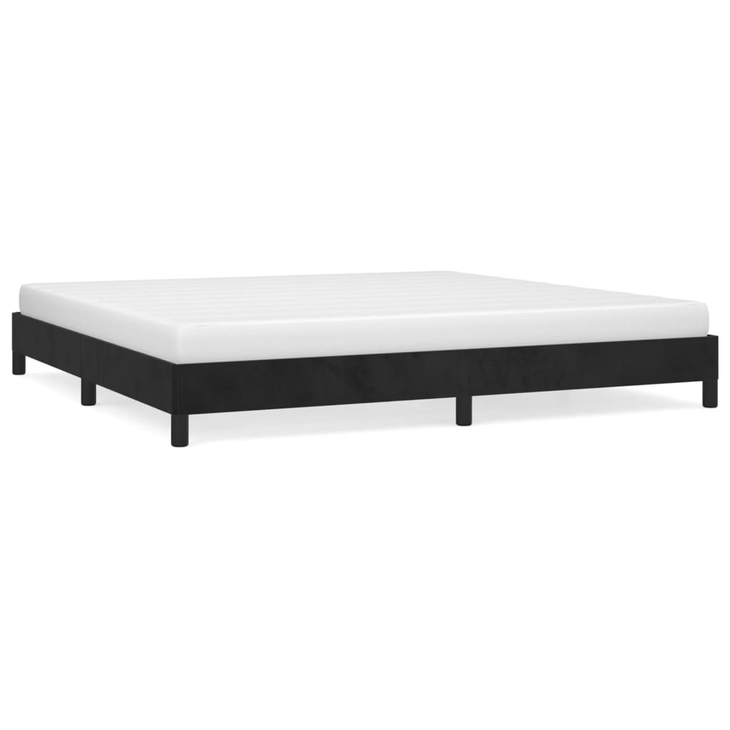 Cadre de lit sans matelas noir 200x200 cm velours - XIOS