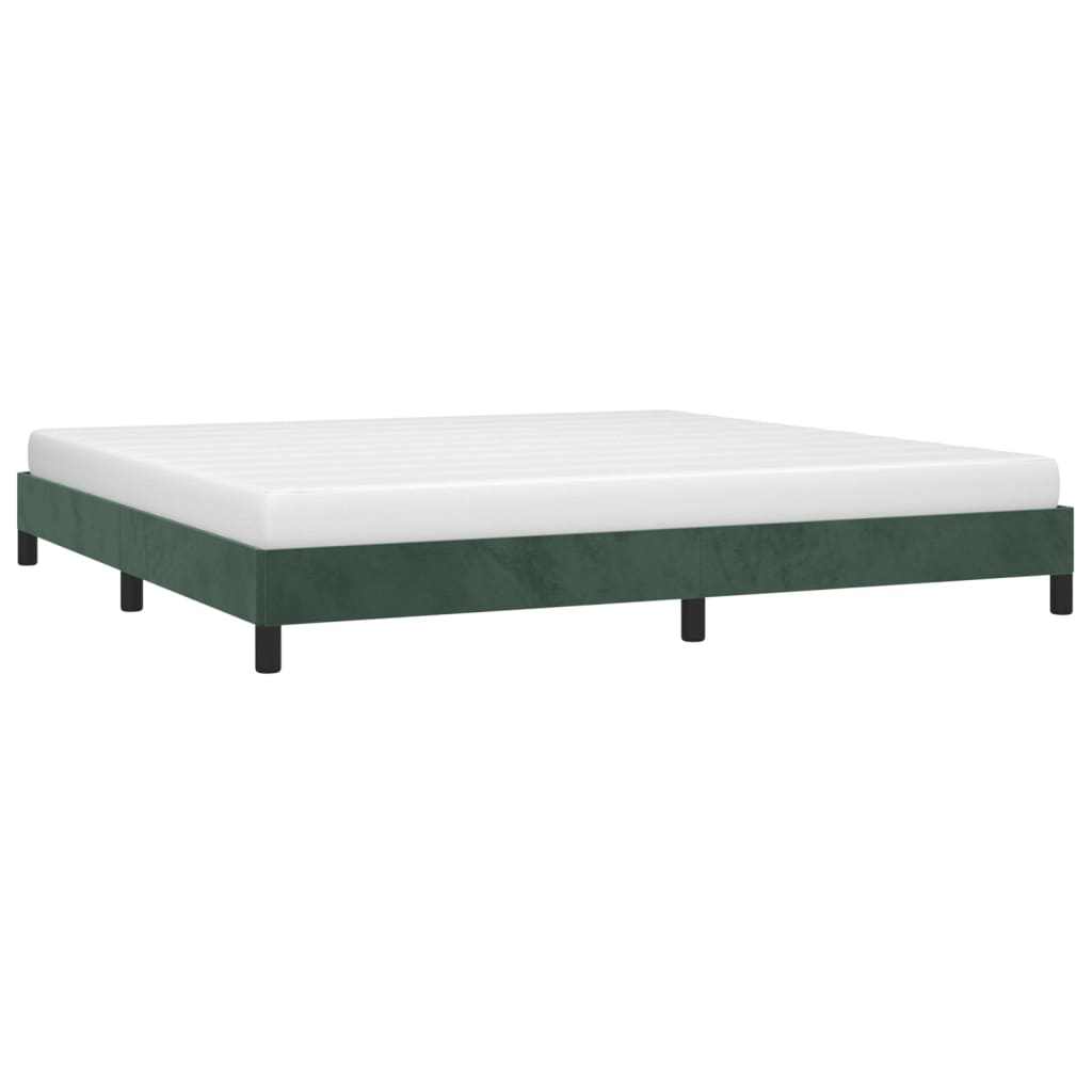 Cadre de lit sans matelas vert foncé 200x200 cm velours - XIOS
