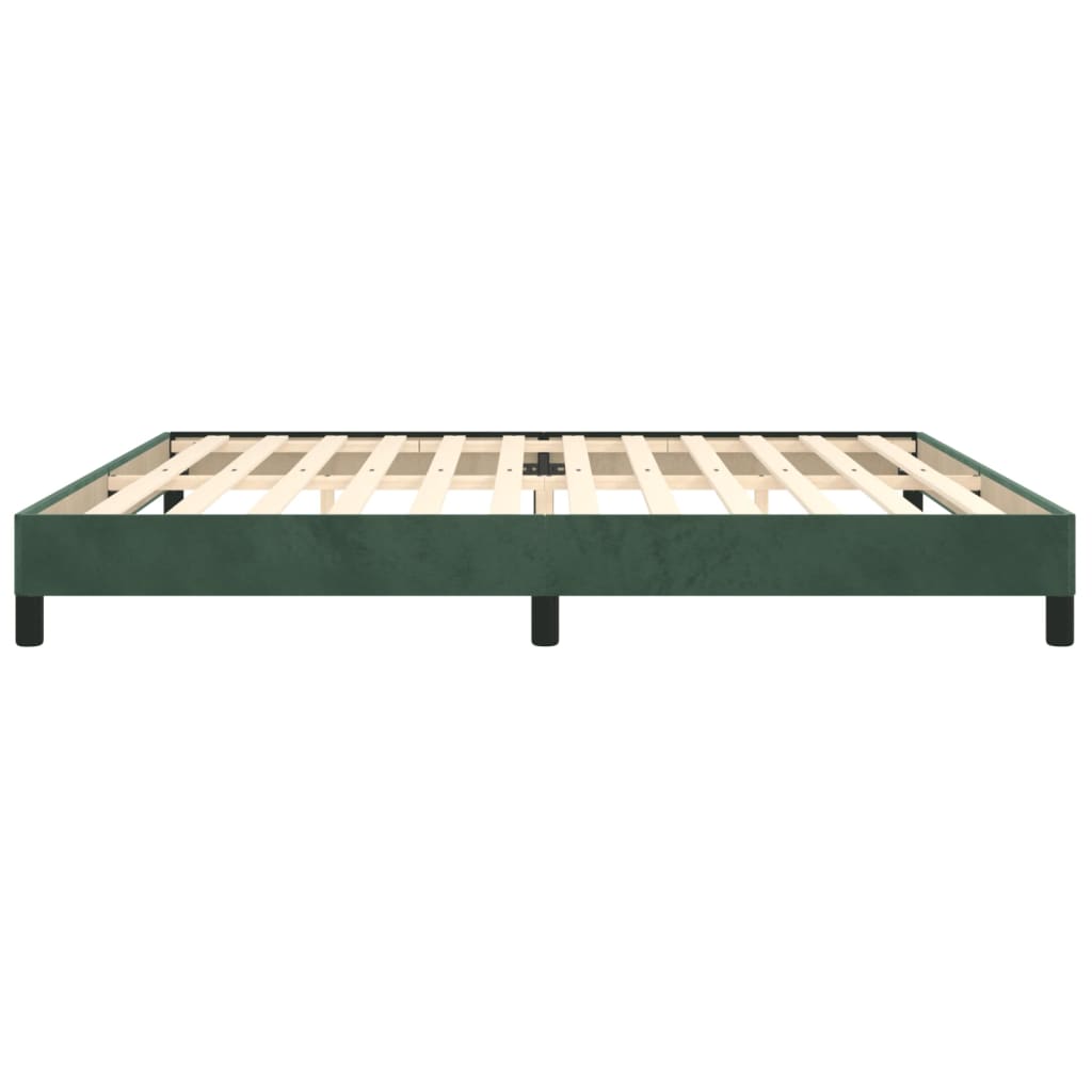 Cadre de lit sans matelas vert foncé 200x200 cm velours - XIOS
