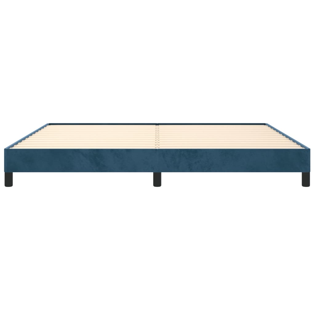 Cadre de lit sans matelas bleu foncé 200x200 cm velours - XIOS