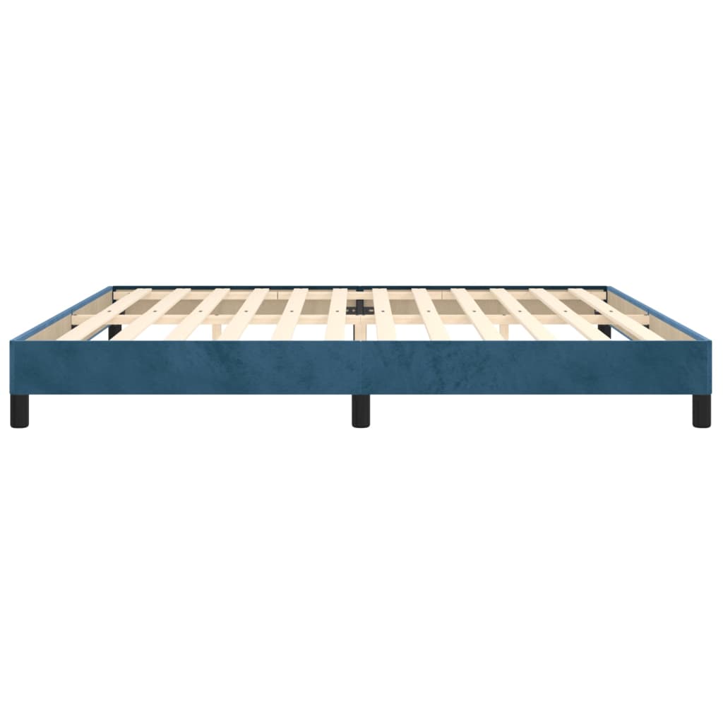 Cadre de lit sans matelas bleu foncé 200x200 cm velours - XIOS