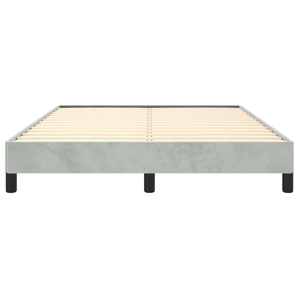 Cadre de lit gris clair 137x190 cm velours - XIOS