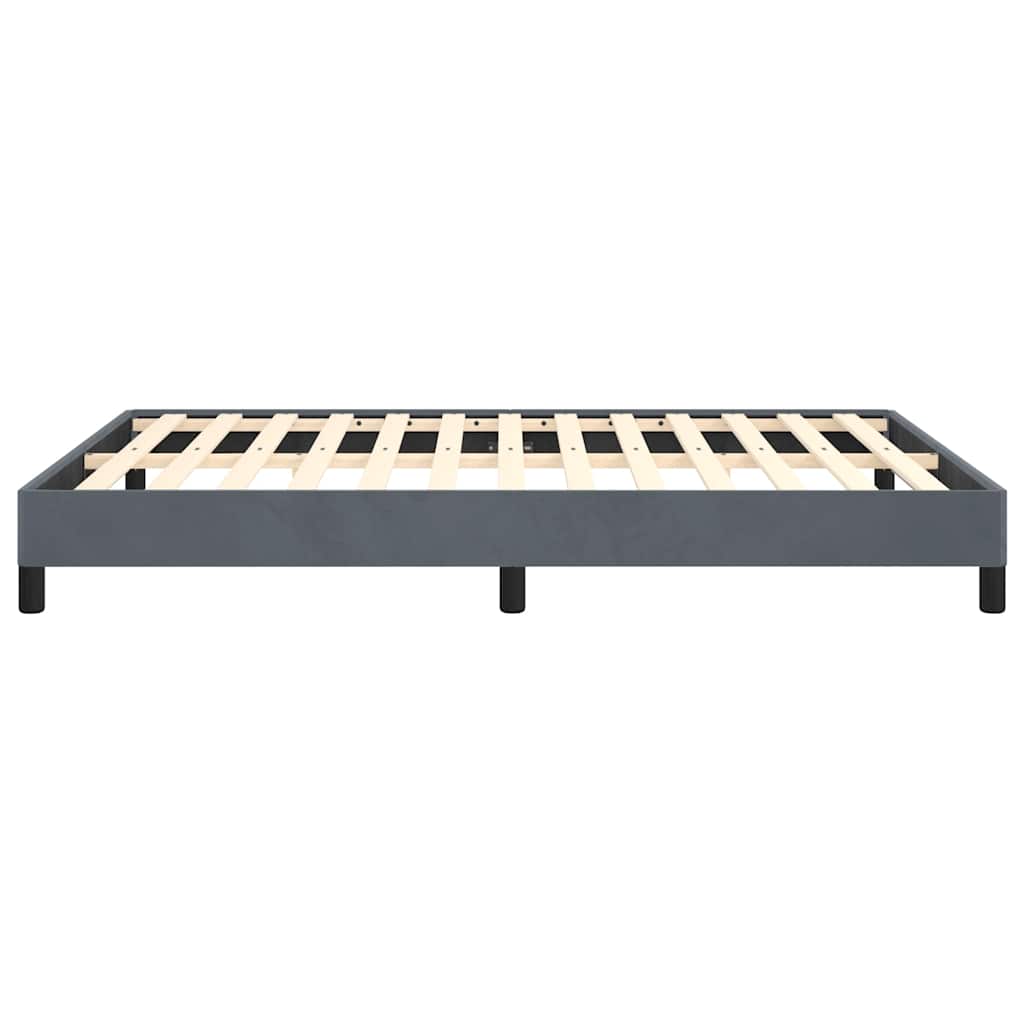 Cadre de lit gris foncé 137x190 cm velours - XIOS