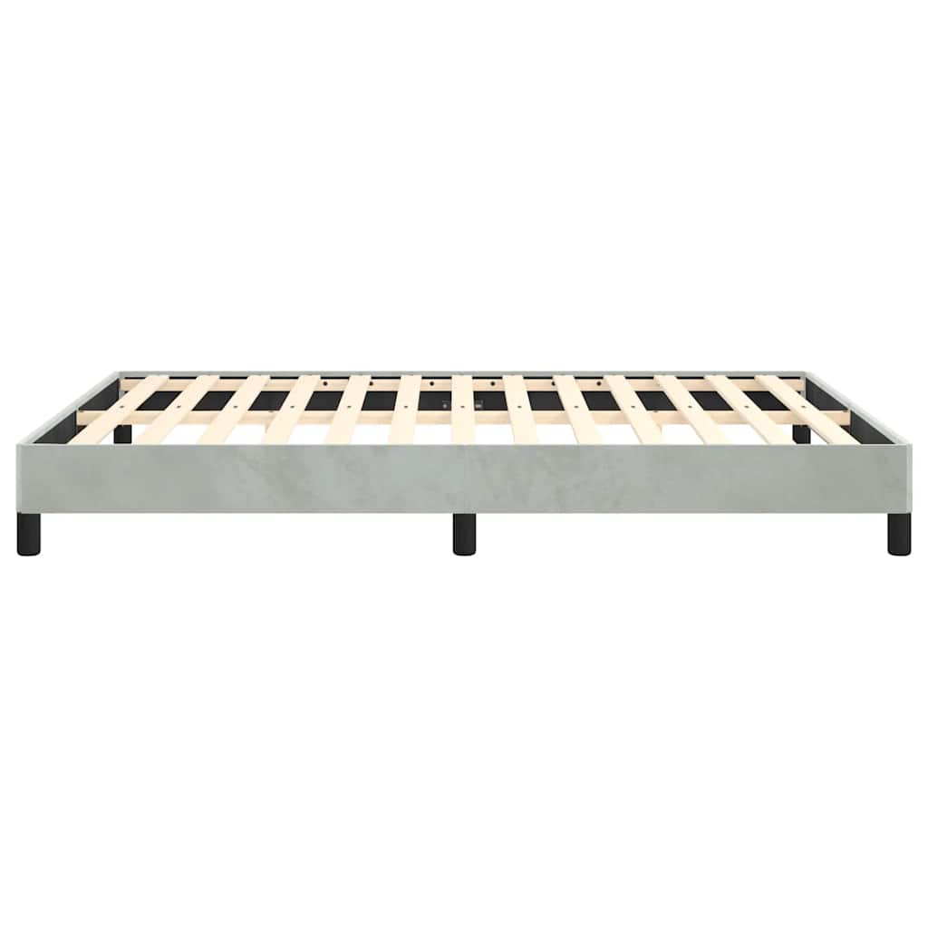 Cadre de lit gris clair 152x203 cm velours - XIOS