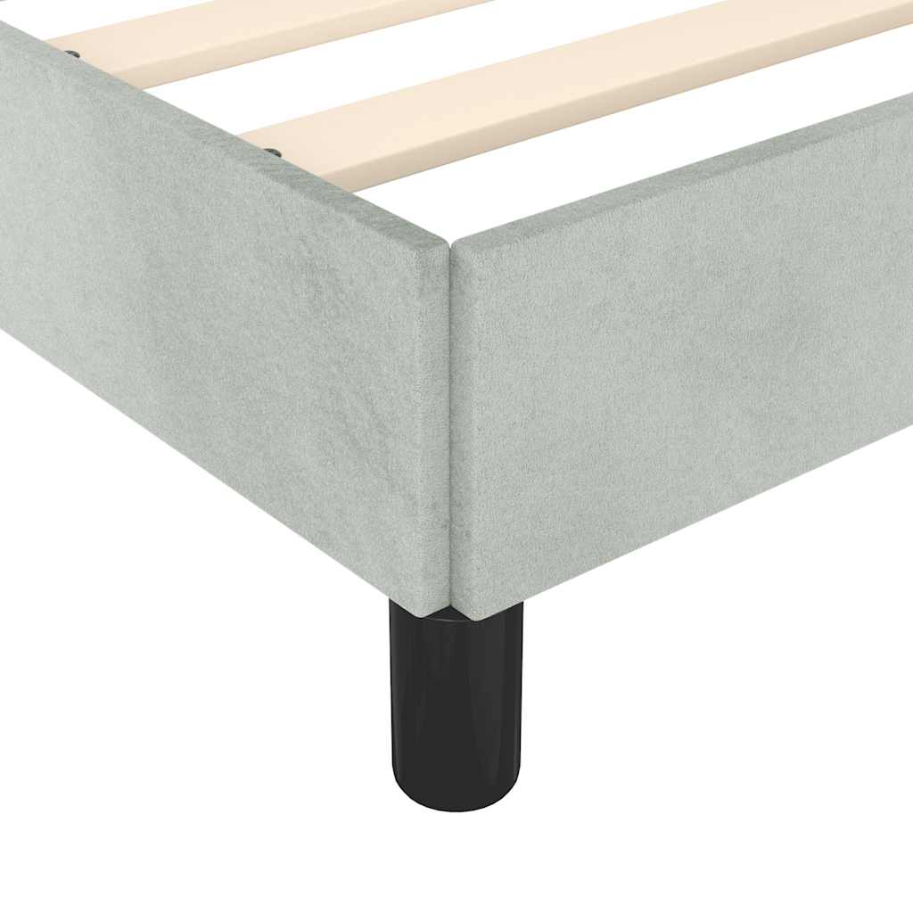 Cadre de lit gris clair 152x203 cm velours - XIOS