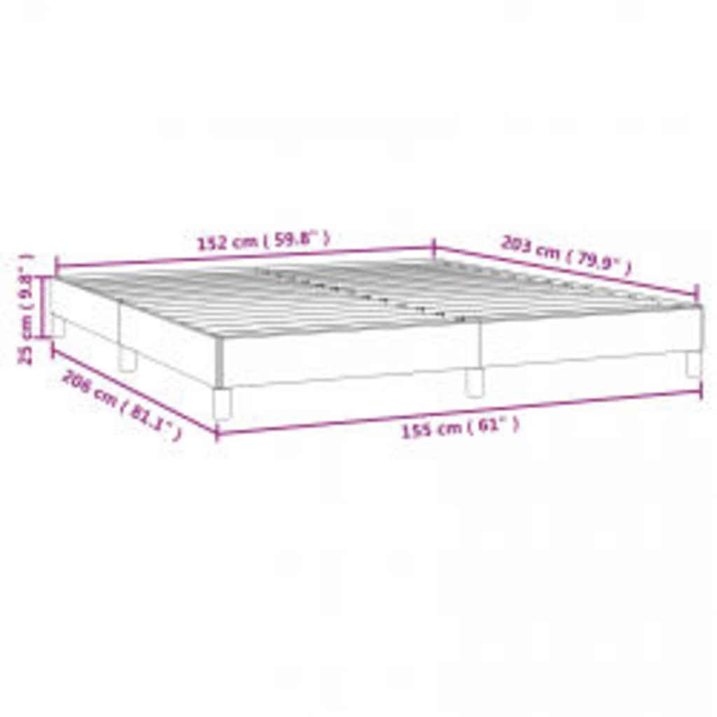 Cadre de lit gris clair 152x203 cm velours - XIOS