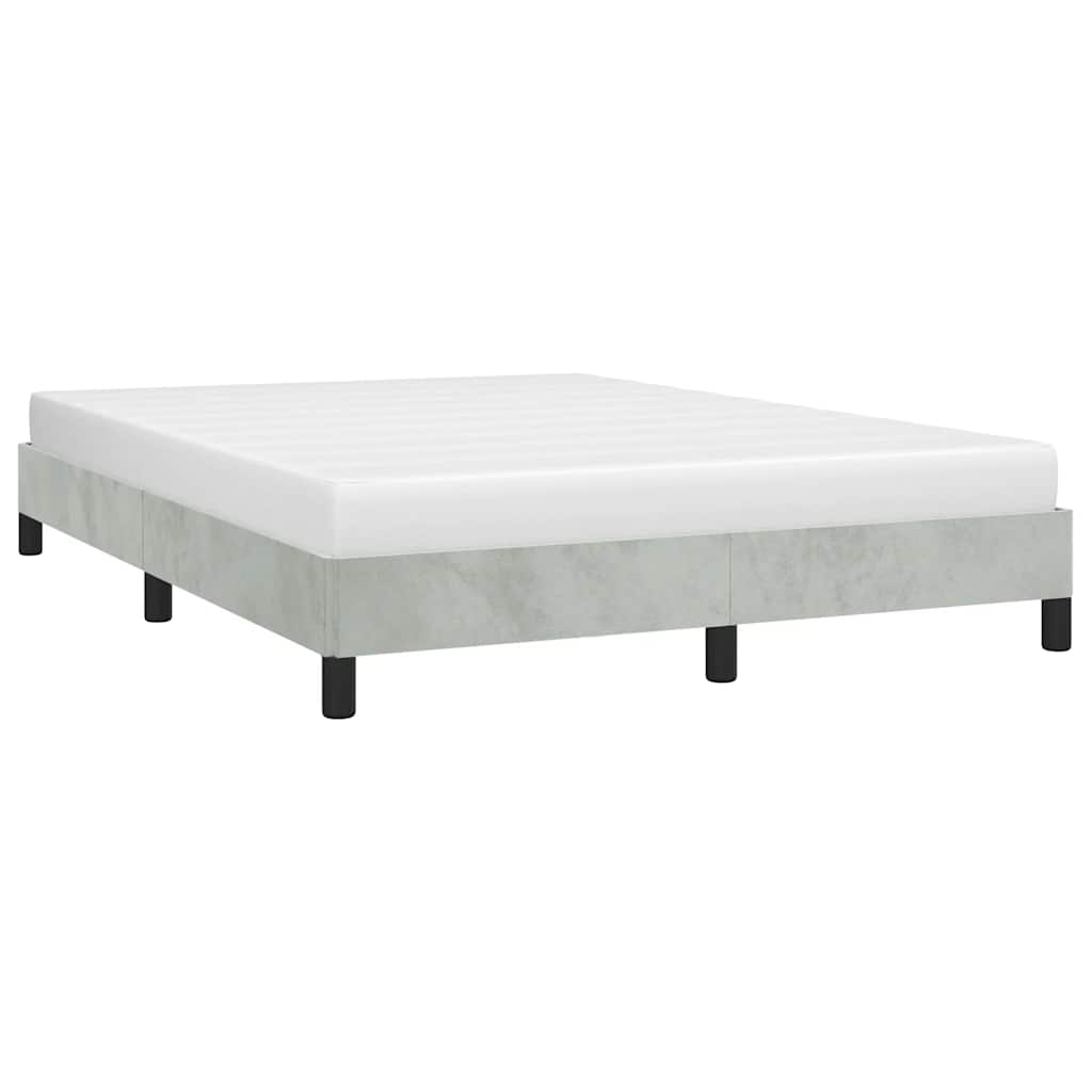 Cadre de lit gris clair 152x203 cm velours - XIOS