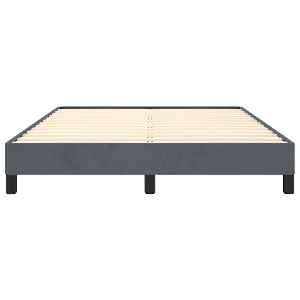 Cadre de lit gris foncé 152x203 cm velours - XIOS